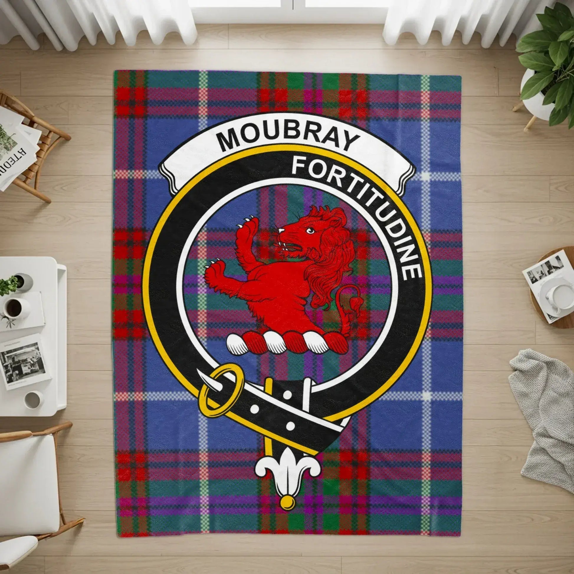 Moubray Fortitudine Tartan Lion Emblem Rug product type