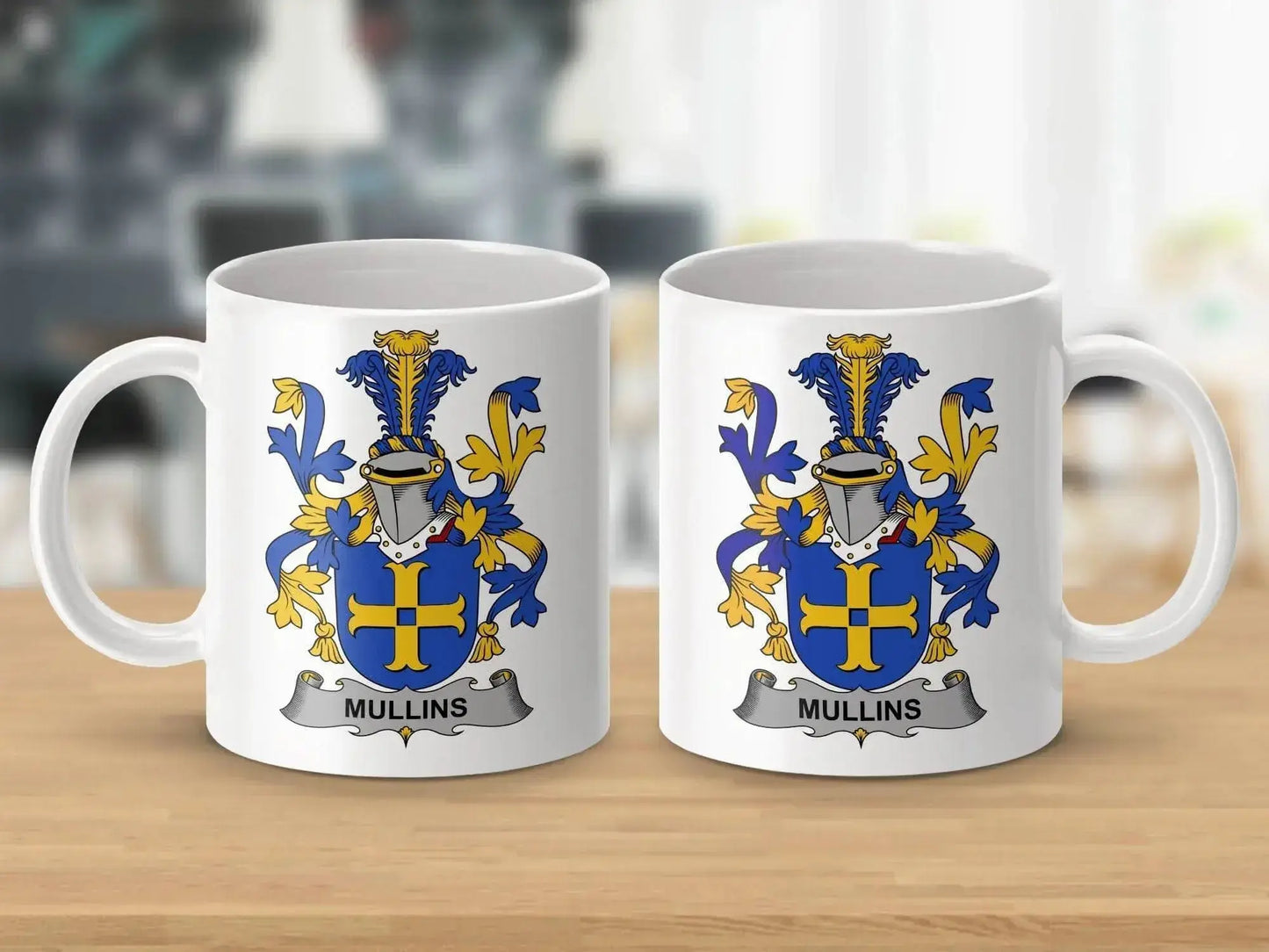 Mullins Family Crest Coat Of Arms Mug - Celtic Ancestry Gifts