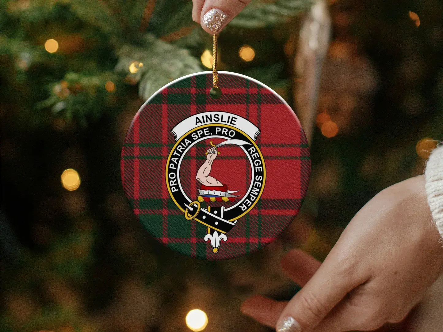 Scottish Family Tartan Personalized Ornament product type