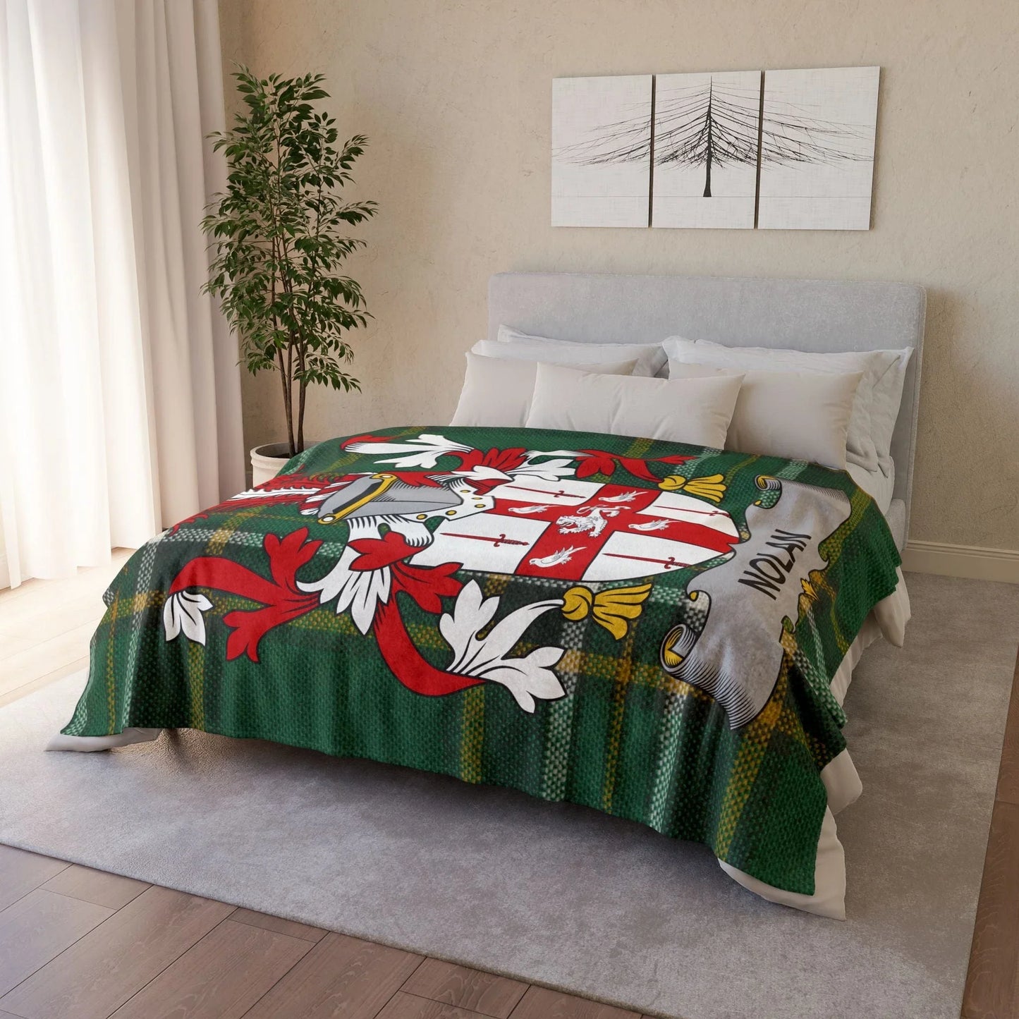 Nolan Surname Irish Coat Of Arms Tartan Blanket