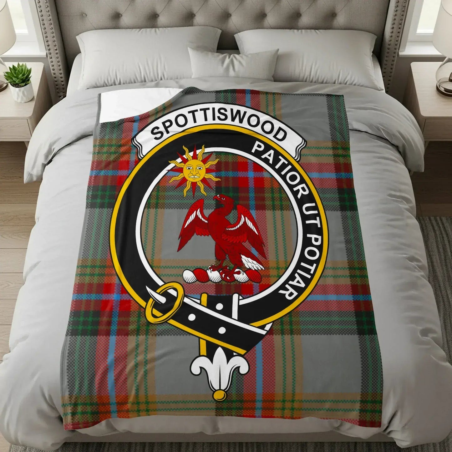 Spottiswood Patiort Ut Potiar Plaid Pattern Throw product