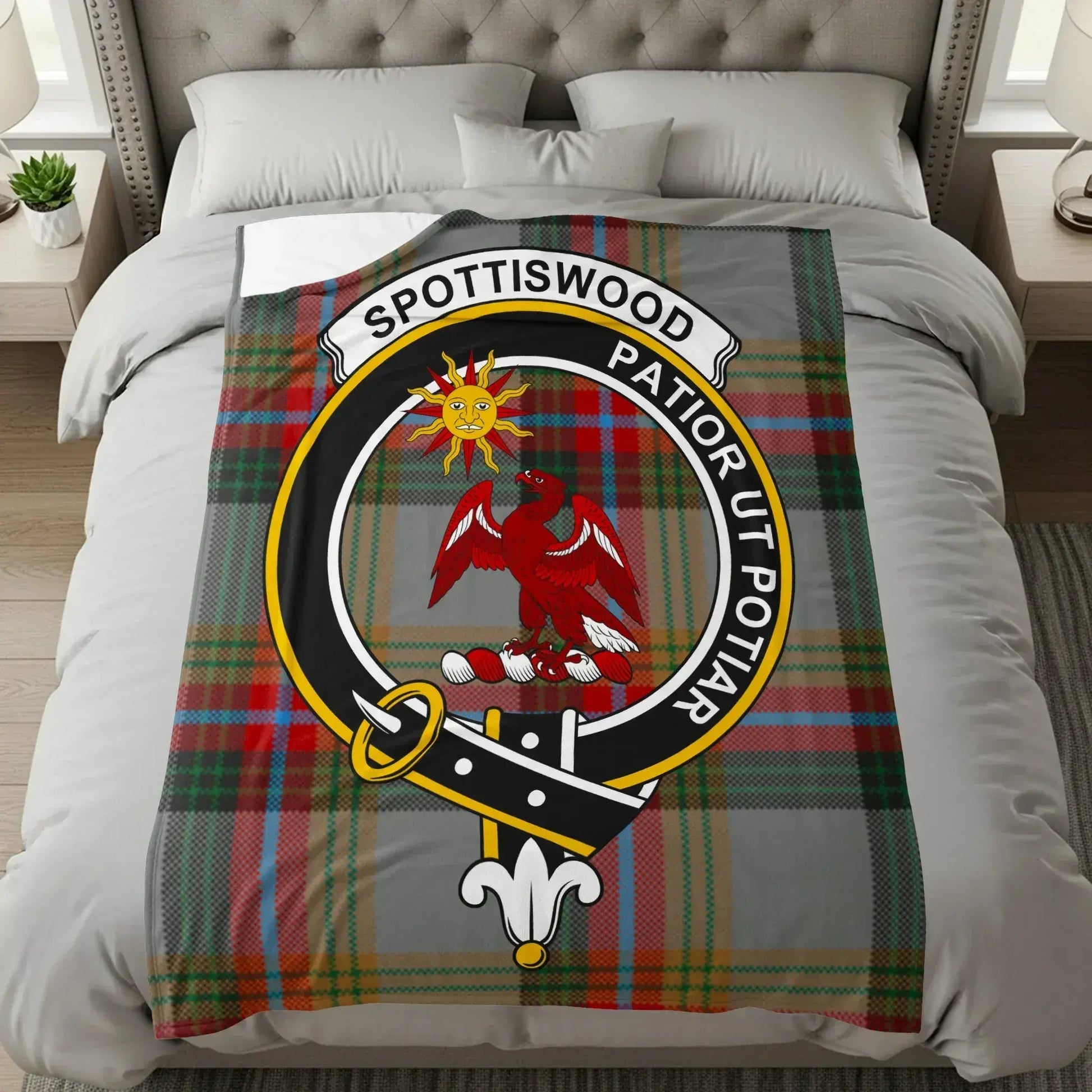 Spottiswood Patiort Ut Potiar Plaid Pattern Throw product