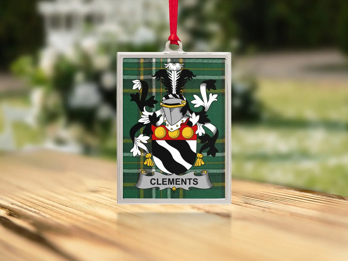 Family Crest with Clements Name Hanging Product