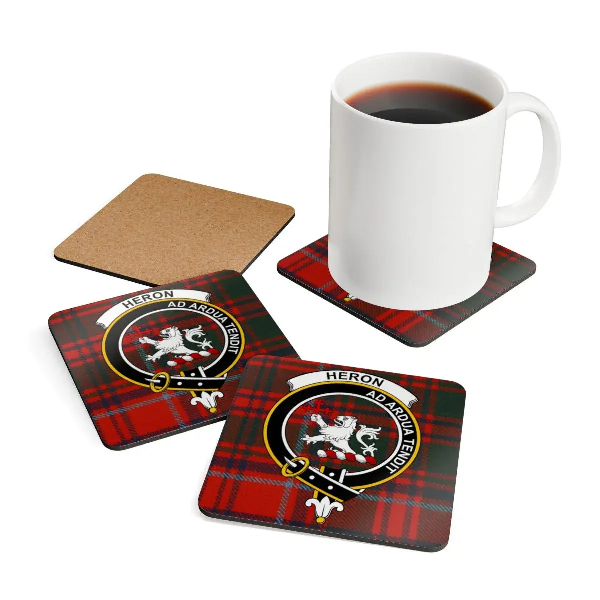 Heron Ad Apparatum Red Plaid Drink Coaster product