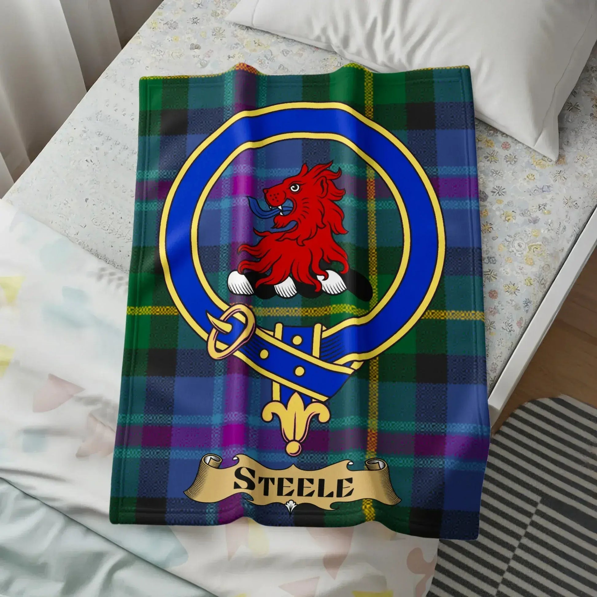 Steele Clan Crest Tartan Blanket Home Decor product