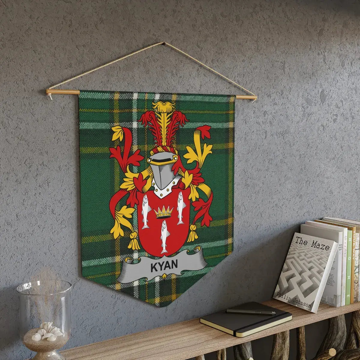 Kyan Family Crest Heraldry Wall Hanging Tapestry product