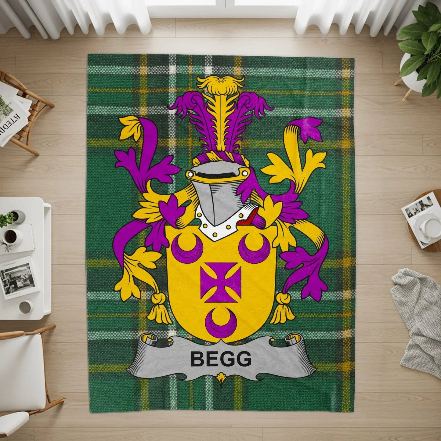 Personalized Begg Family Crest Design Carpet Rug Product