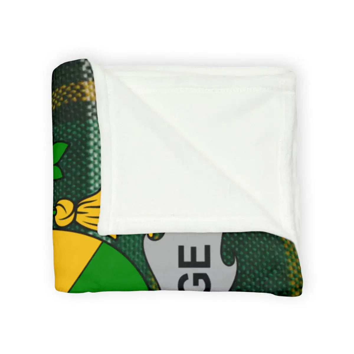 Cozy Colorful Emblem Green and Yellow Blanket product