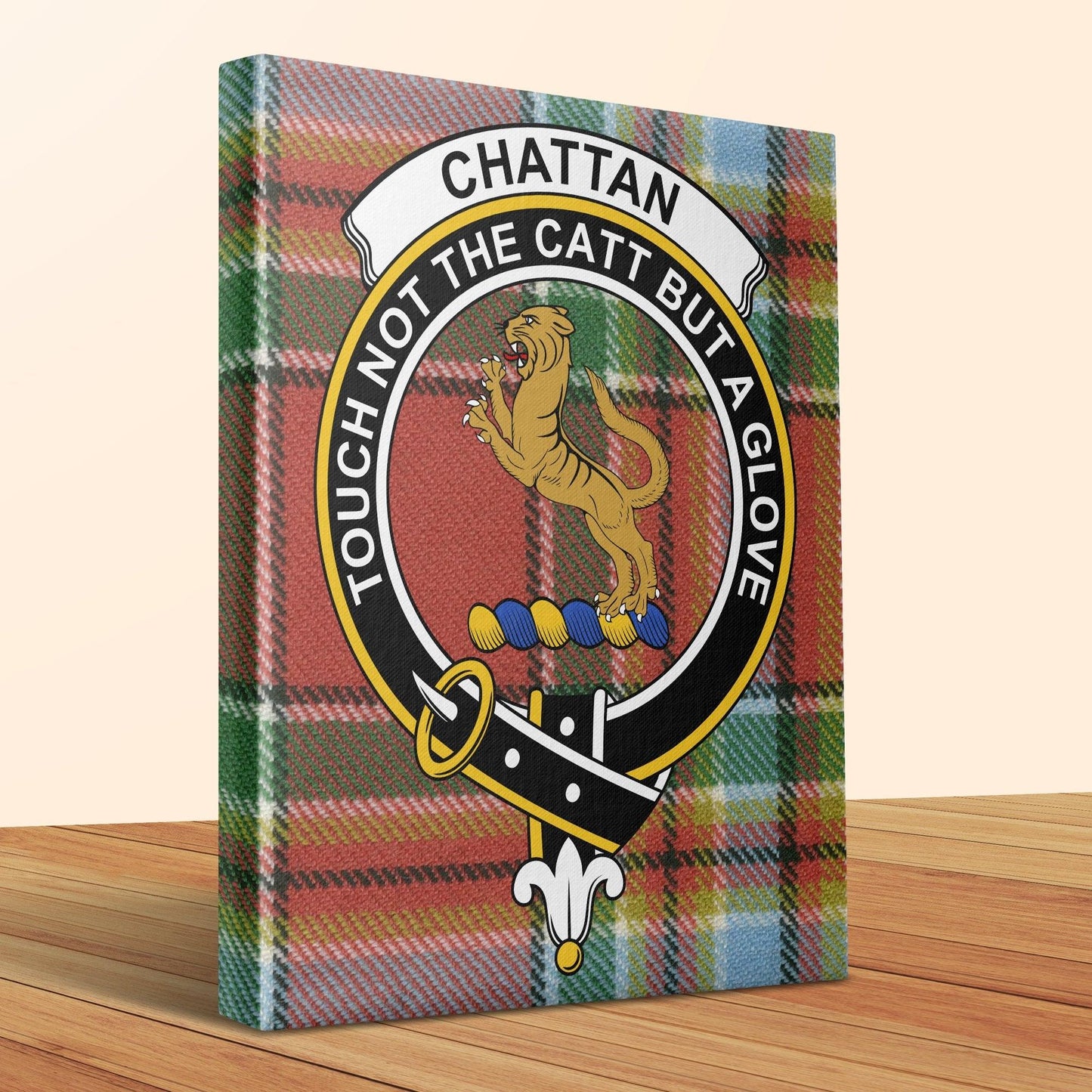 Chattan Clan Crest Tartan Touch Not The Cat Canvas product