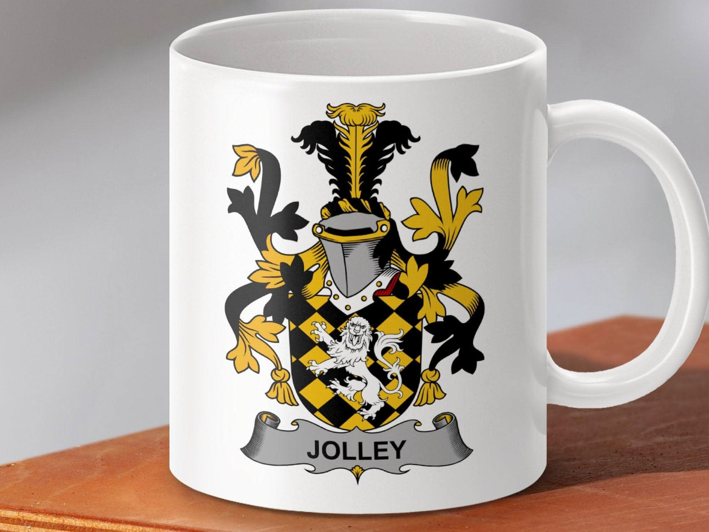 Jolley Family Irish Coat Arms Crest Surname Design mug - Celtic Ancestry Gifts