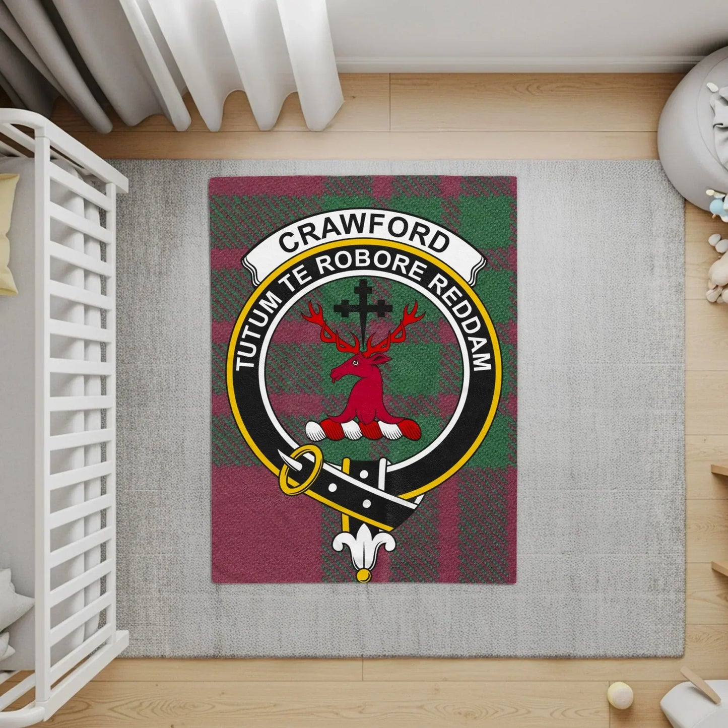 Scottish Crawford Clan Crest Rug Unique Floor Product