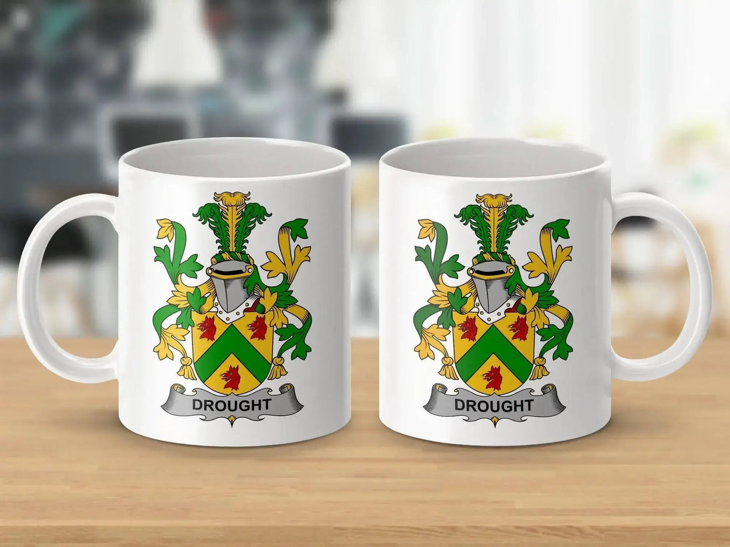 Drought Surname Irish Family Crest Mug - Celtic Ancestry Gifts