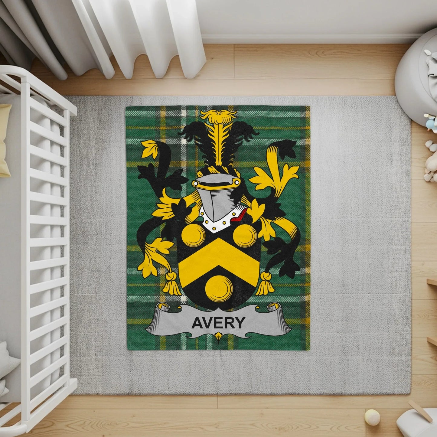 Avery Family Crest Custom Decorative Rug product