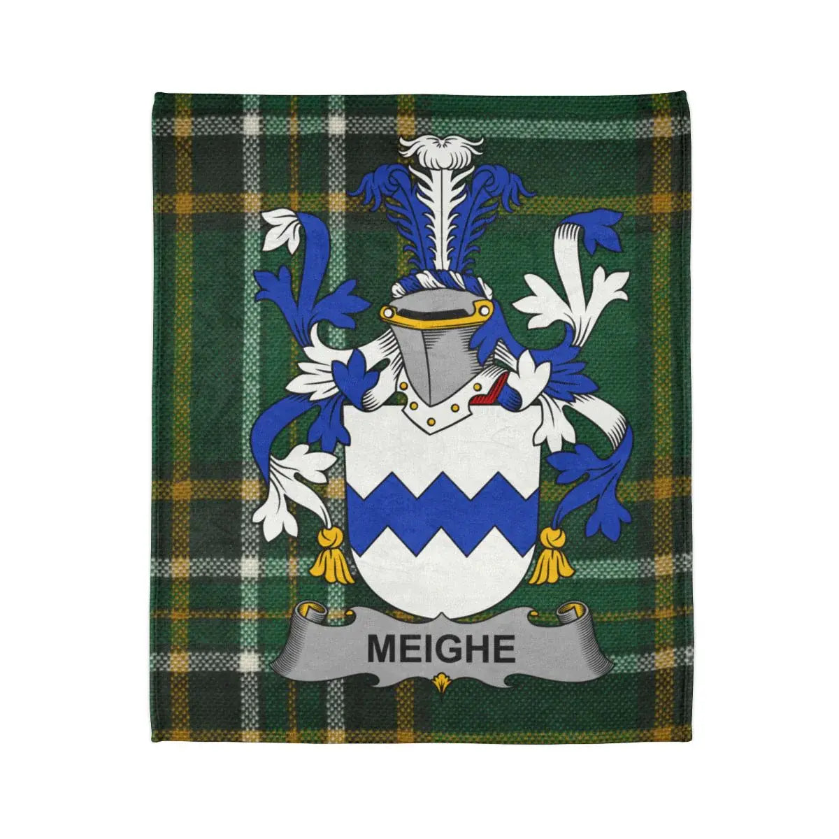 Green and Blue Family Crest Tartan Blanket product type
