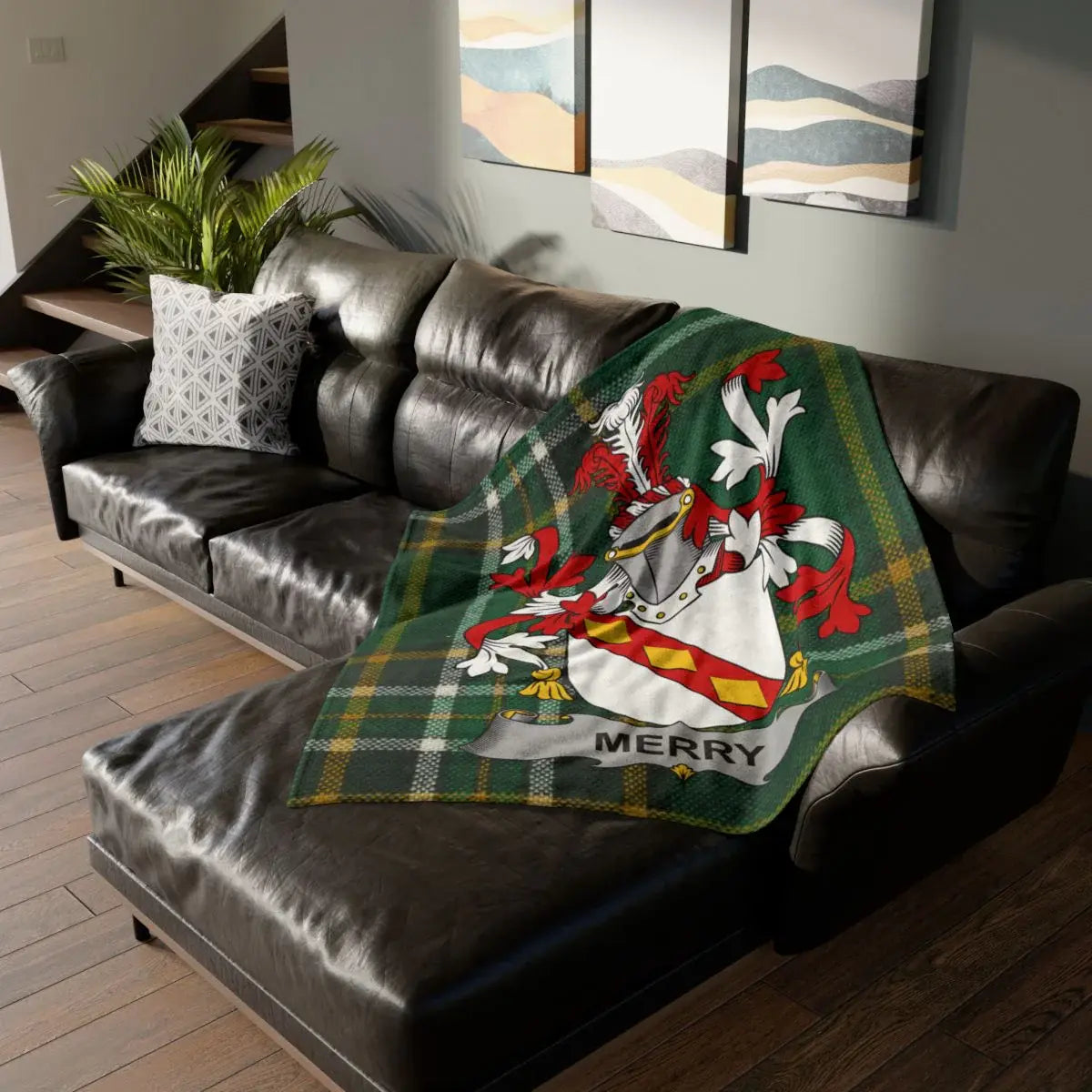 Personalized Merry Crest Printed Sofa Blanket product