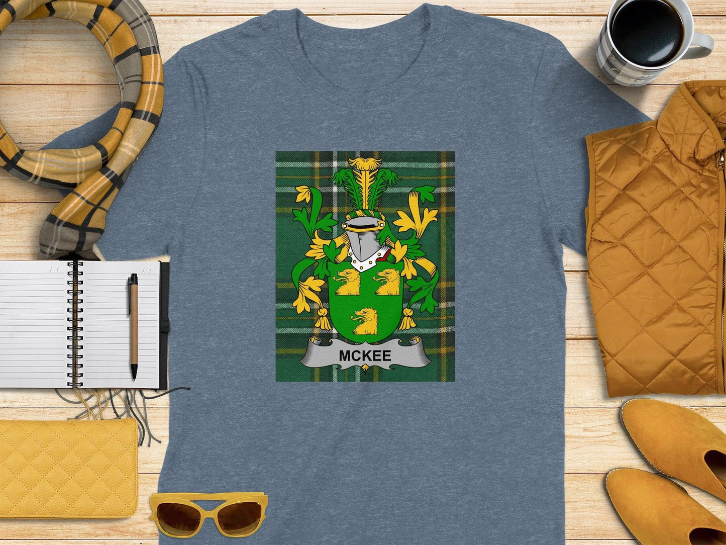 McKee Family Crest Irish National Tartan T-Shirt - Celtic Ancestry Gifts