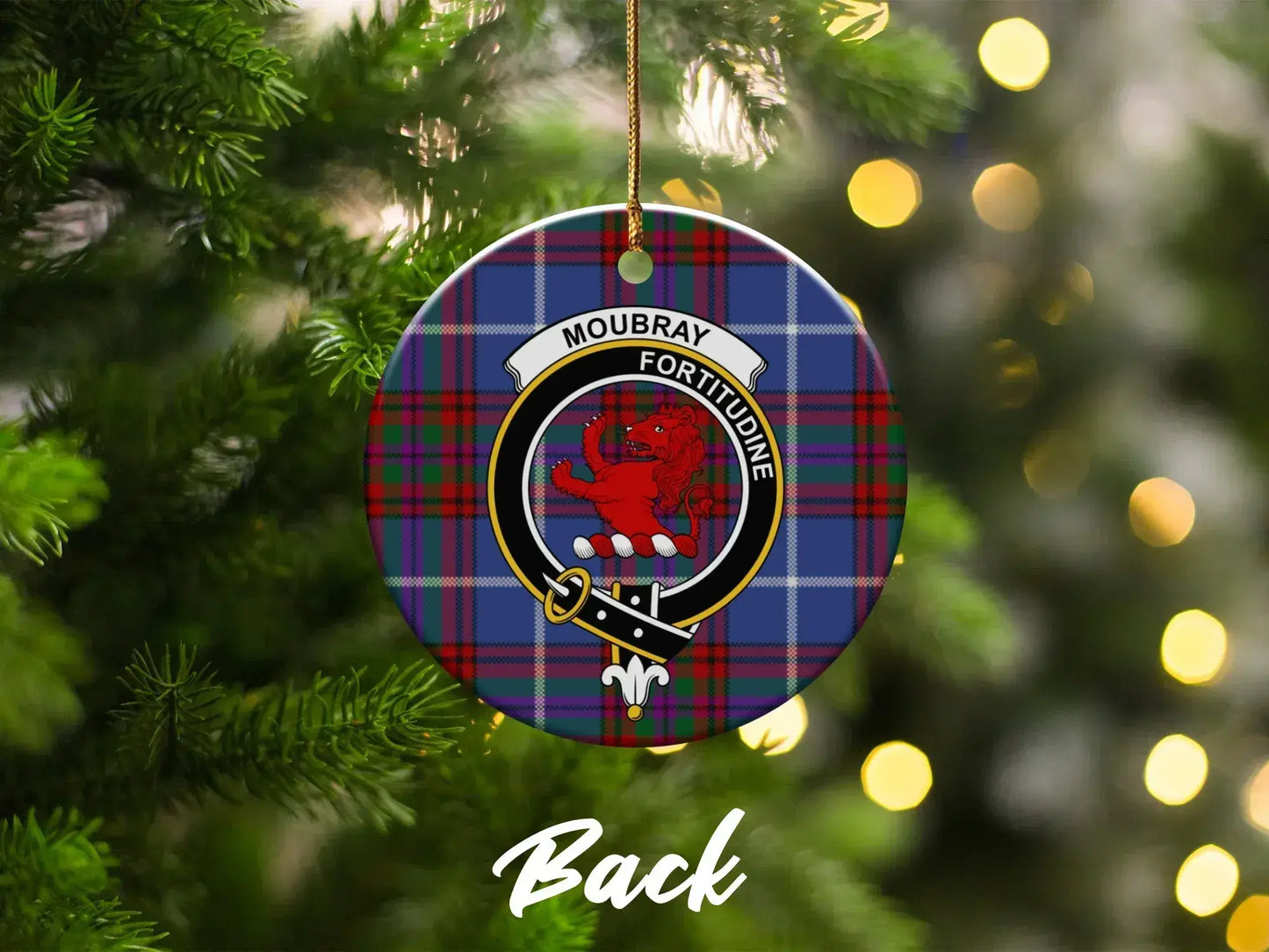 Moubrray Fortiudine Tartan Pattern Christmas Ornament product