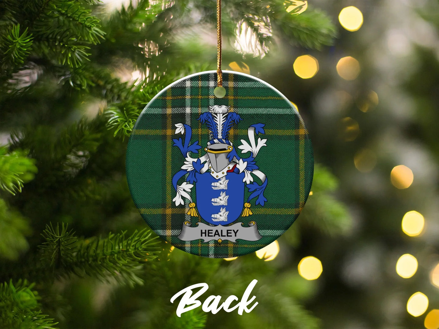Healey Family Crest Plaid Ornament Holiday product