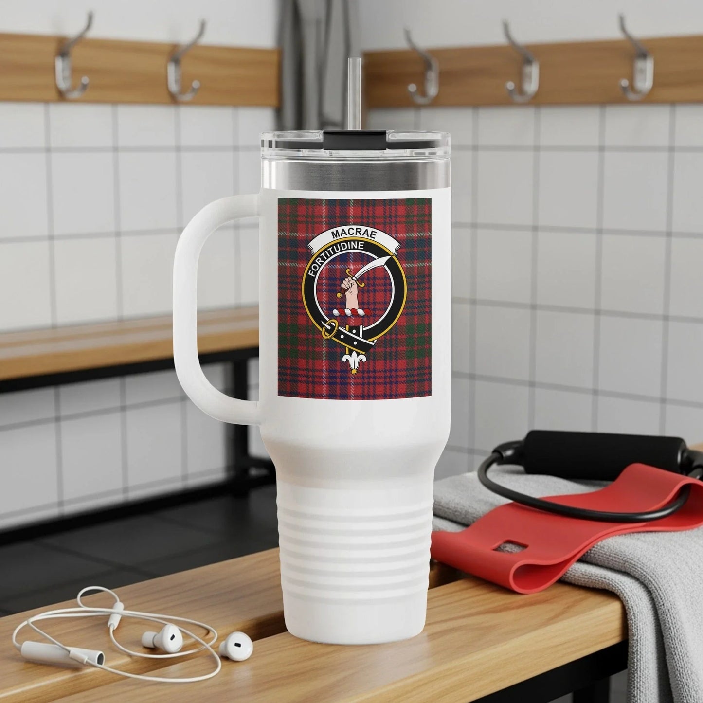 MacRae Red Tartan Design Insulated Travel Mug product