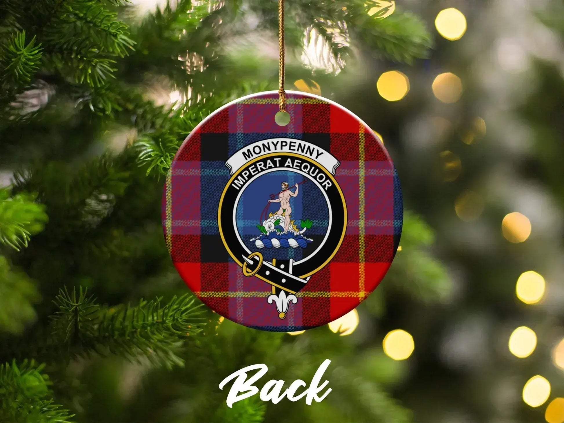 Moneypenny Imperat Aequor Tartan Christmas ornament product