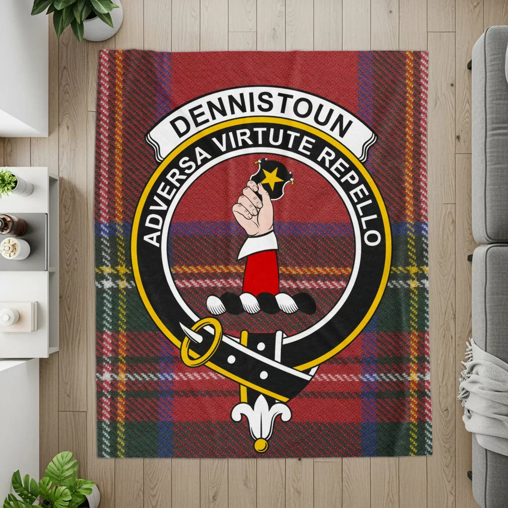 Dennistoun Adversa Virtute Repello Tartan Blanket product type
