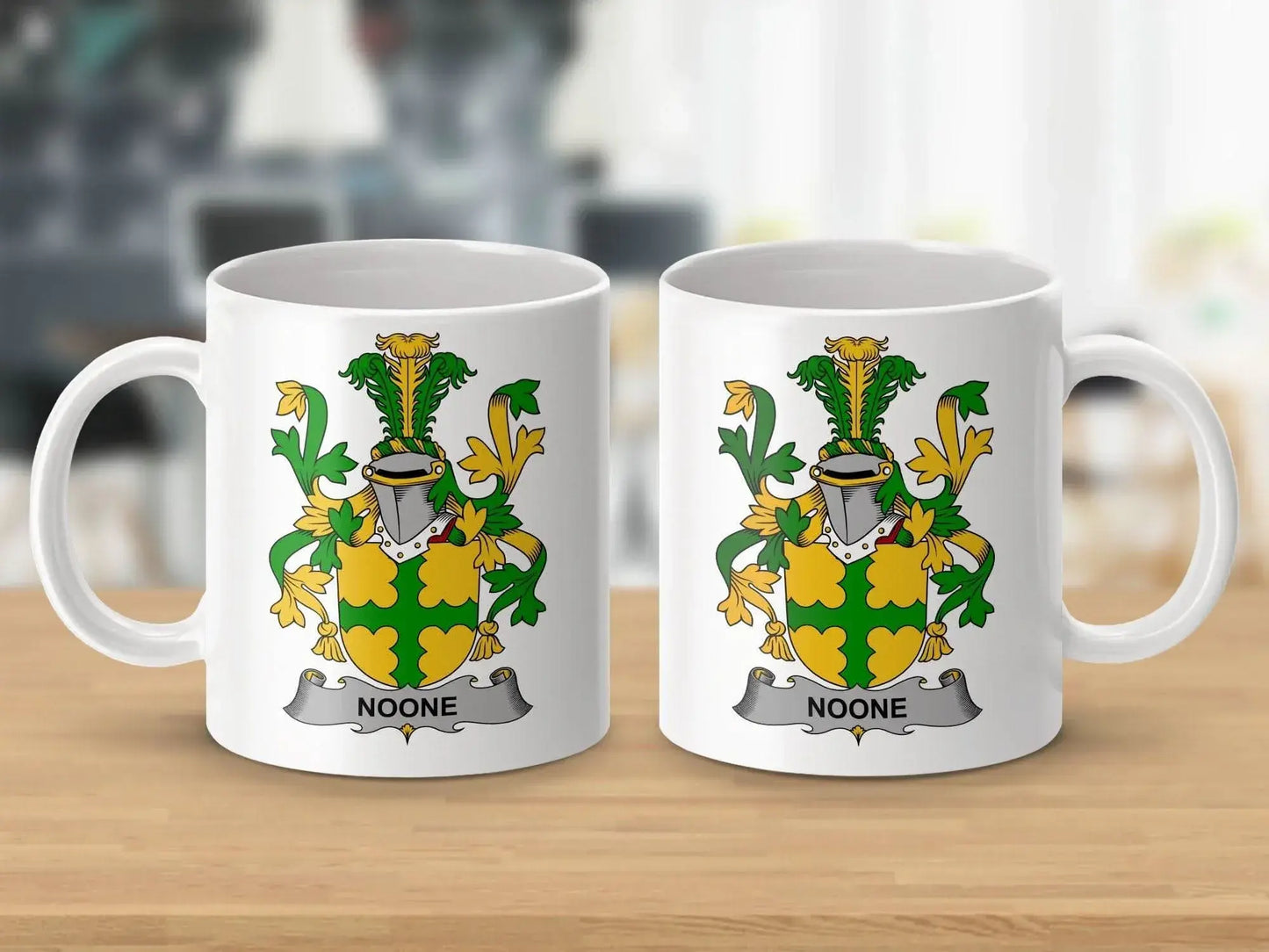 Noone Surname Irish Family Crest Mug - Celtic Ancestry Gifts