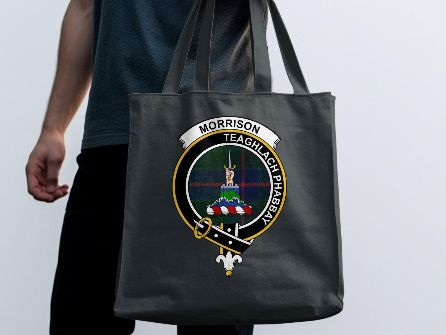 Morrison Scottish Clan Crest Tote Bags - Celtic Ancestry Gifts