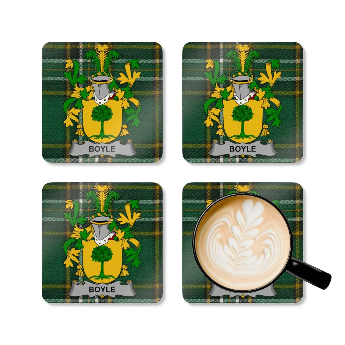 Customizable Family Crest Design Coaster Set product type