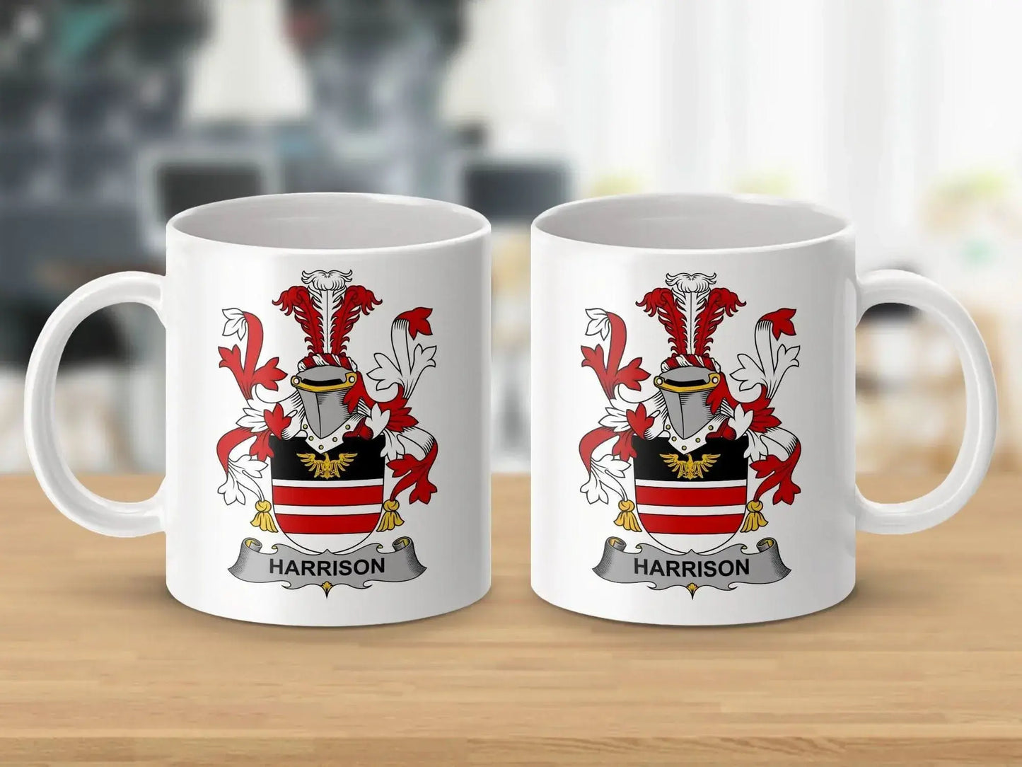 Harrision Surname Irish Family Crest Mug - Celtic Ancestry Gifts