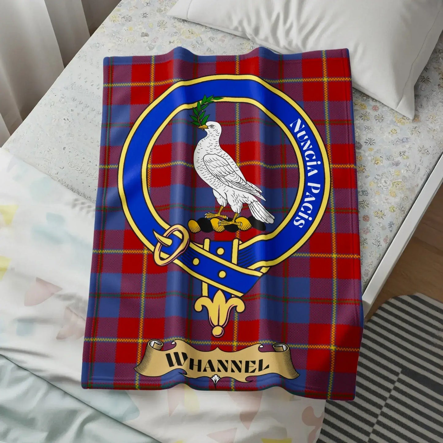 Clan W'hannel Crest and Tartan Print Bedding product