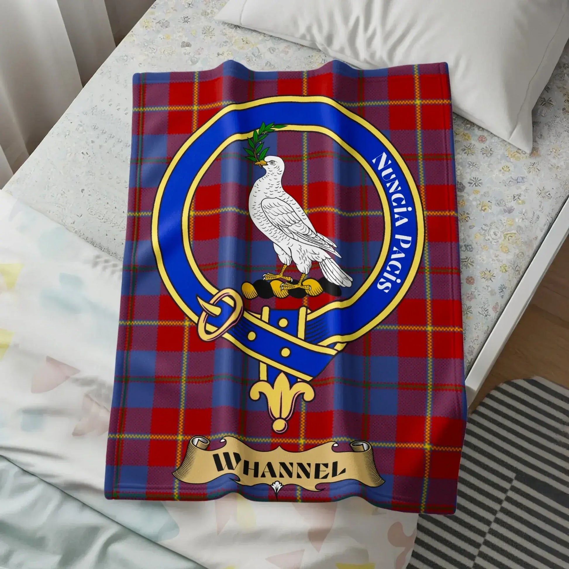 Clan W'hannel Crest and Tartan Print Bedding product