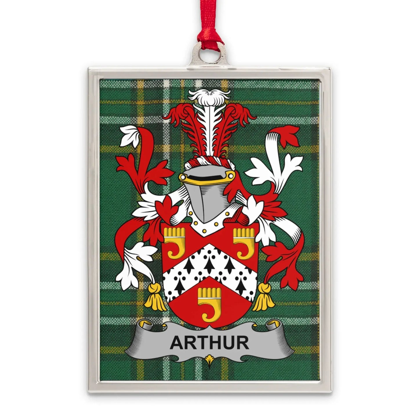 Arthur Family Crest Plaid Pattern Hanging Ornament product