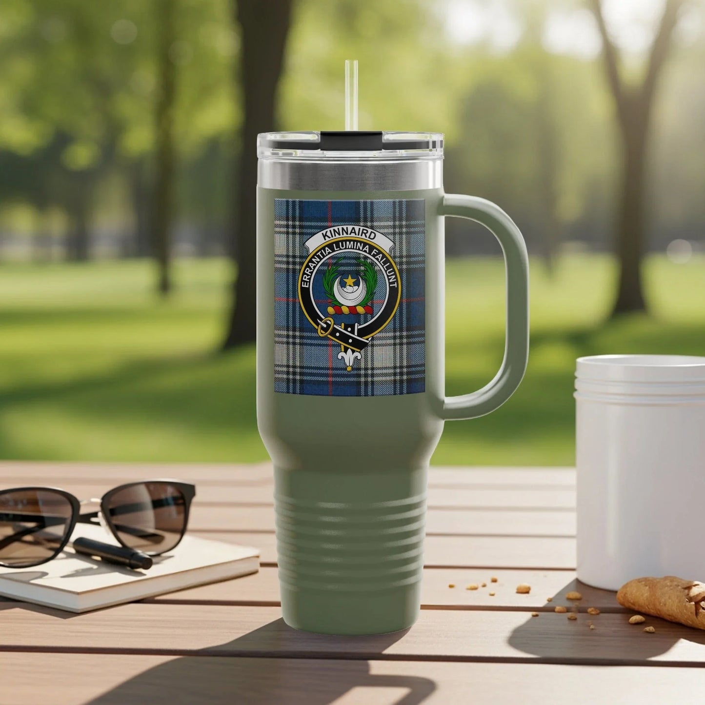 Clan Kinnaird Tartan Crest Tumbler Design Mug product type