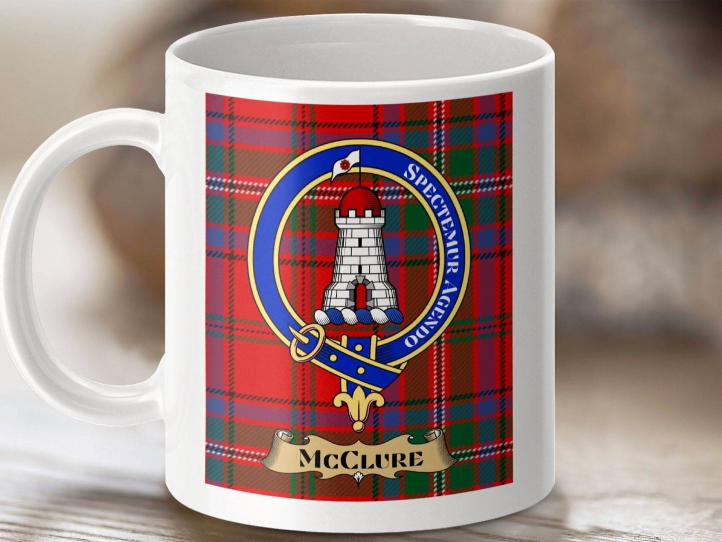 McClure Family Crest Plaid Design Ceramic Mug product
