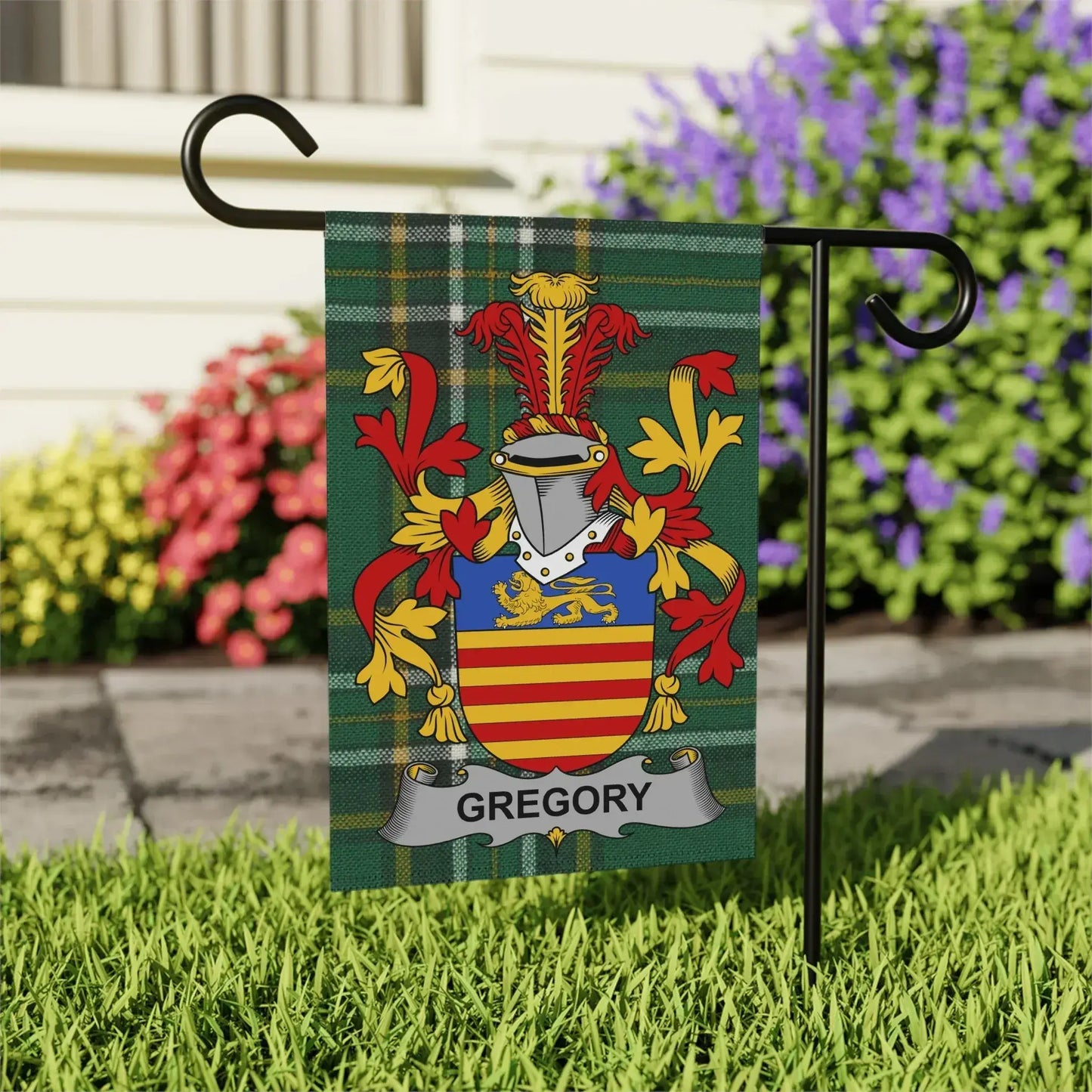 Personalized Gregory Family Crest Garden Flag product type