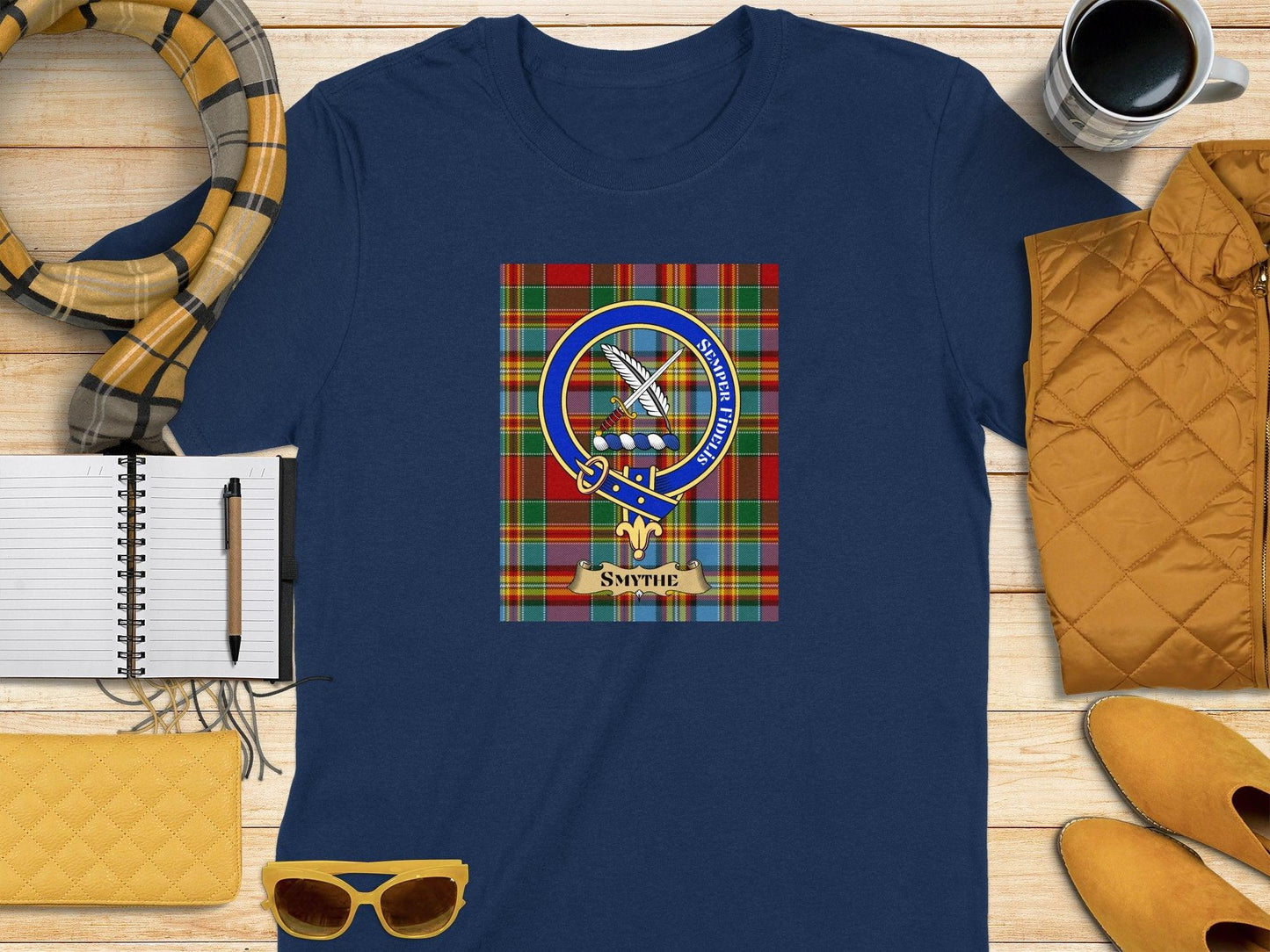Smythe Family Crest Scottish Tartan T-Shirt - Celtic Ancestry Gifts
