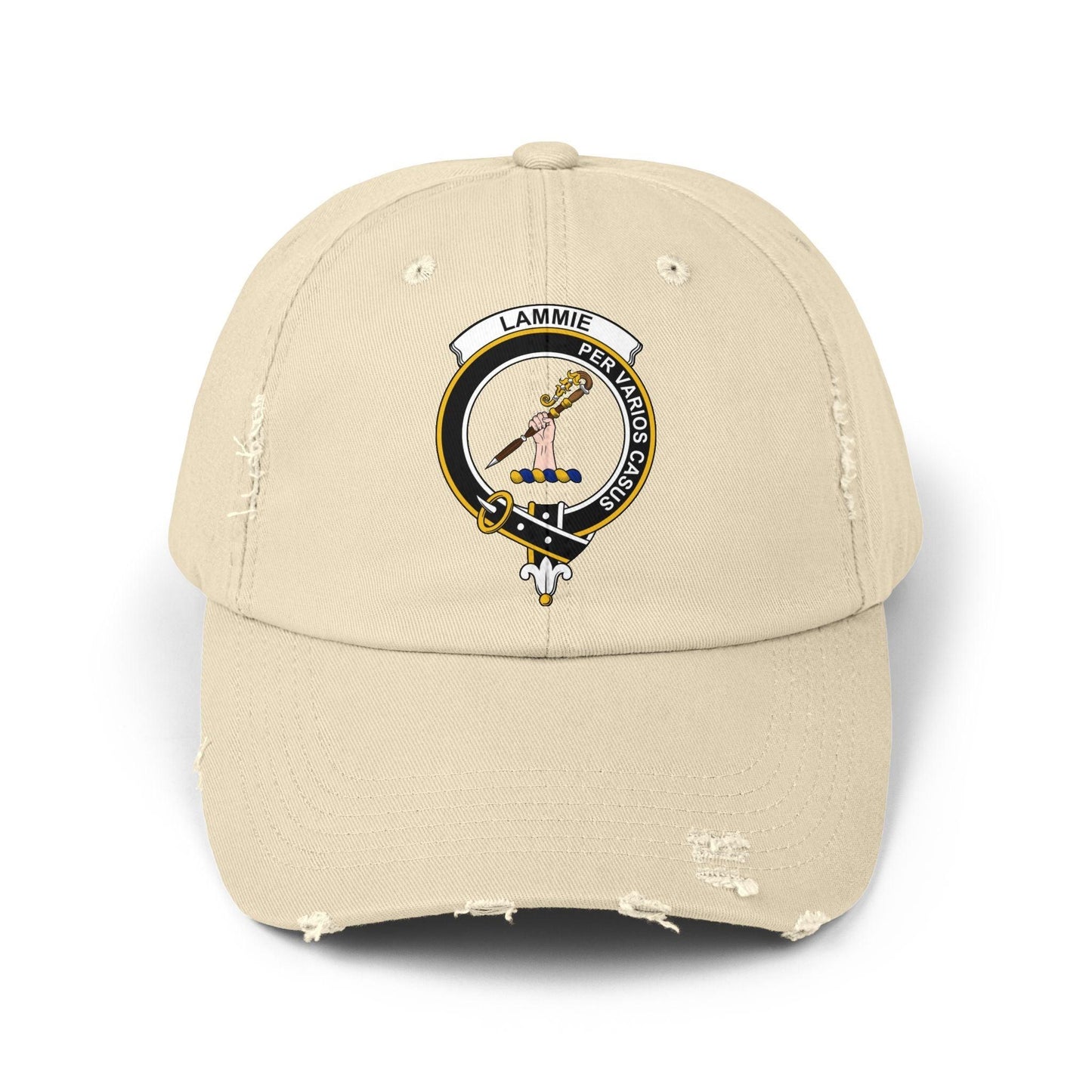 Lammie Clan Crest Scottish Distressed Baseball Cap - Celtic Ancestry Gifts