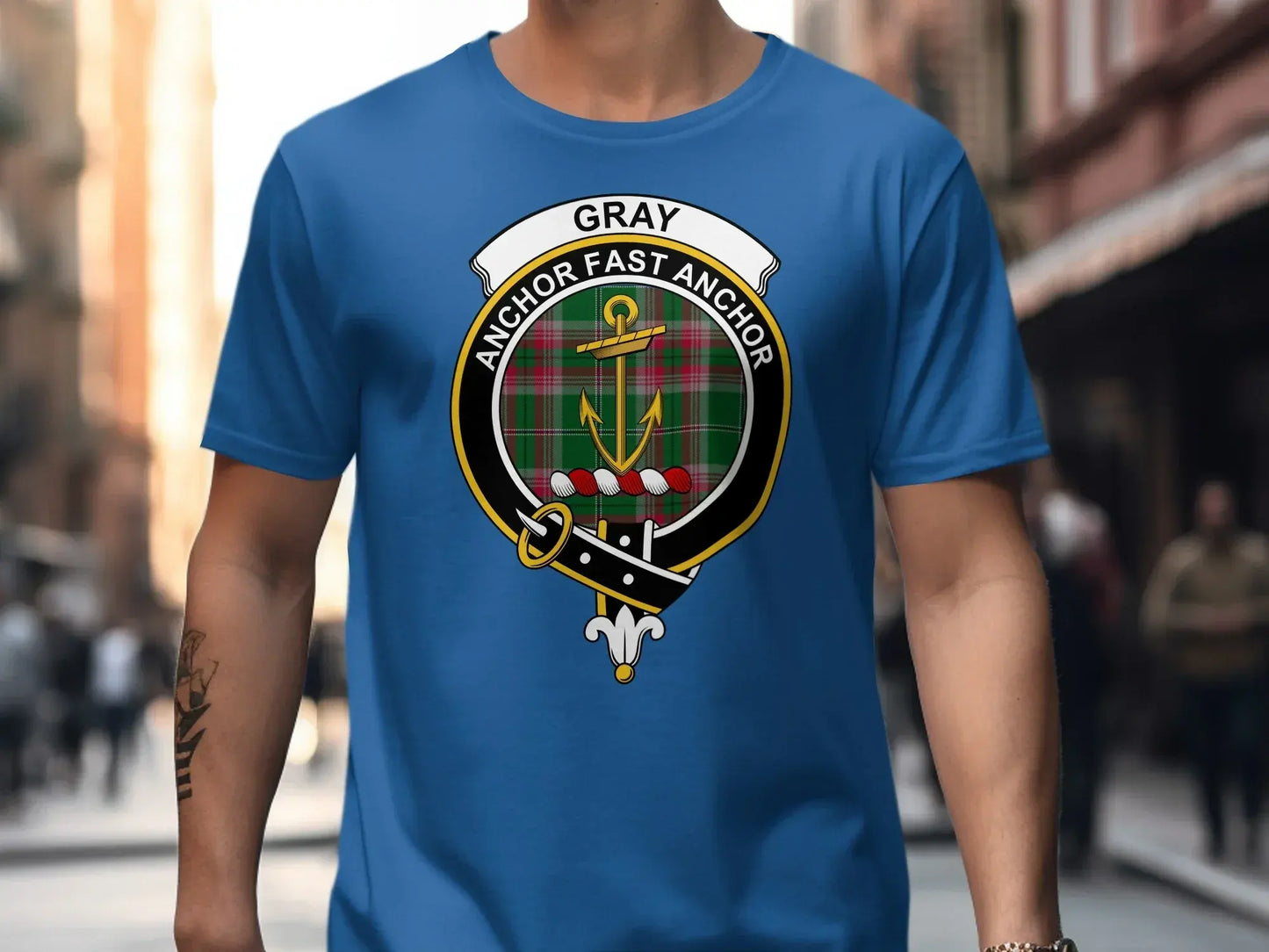 Gray Anchor Fast Anchor Crest Emblem T-shirt product