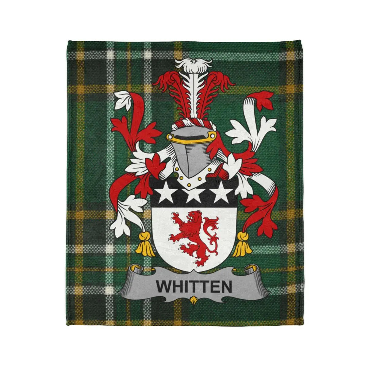 Custom Whitten Family Crest Plaid Blanket product