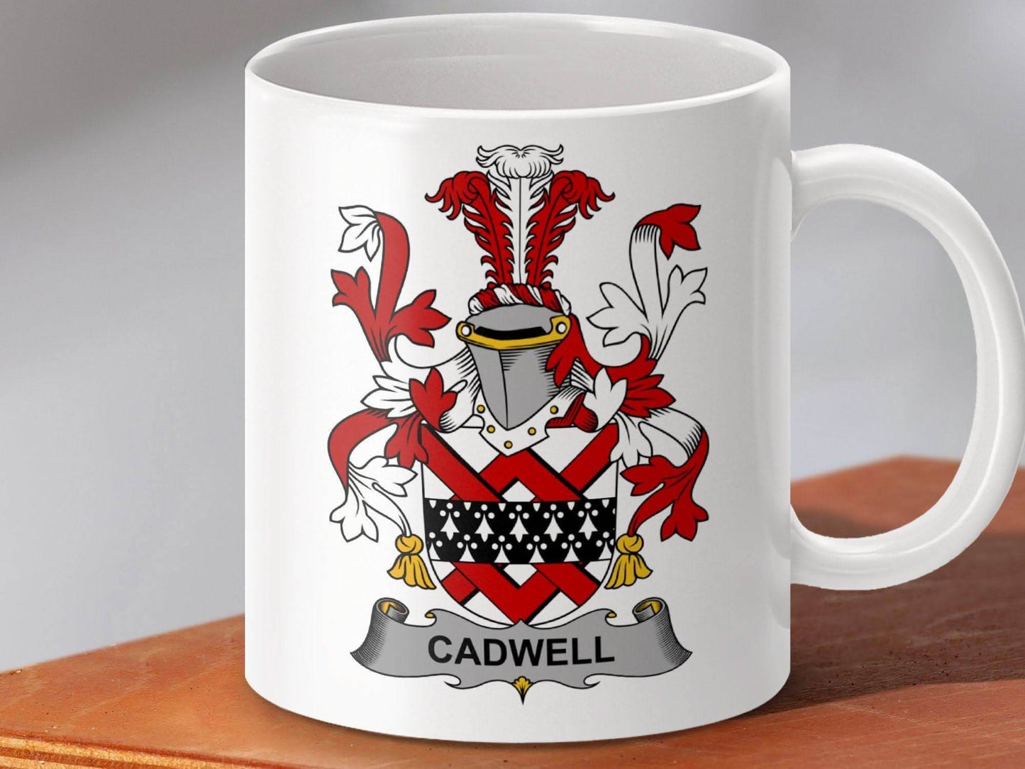 Cadwell Surname Irish Family Crest Graphic Design mug - Celtic Ancestry Gifts