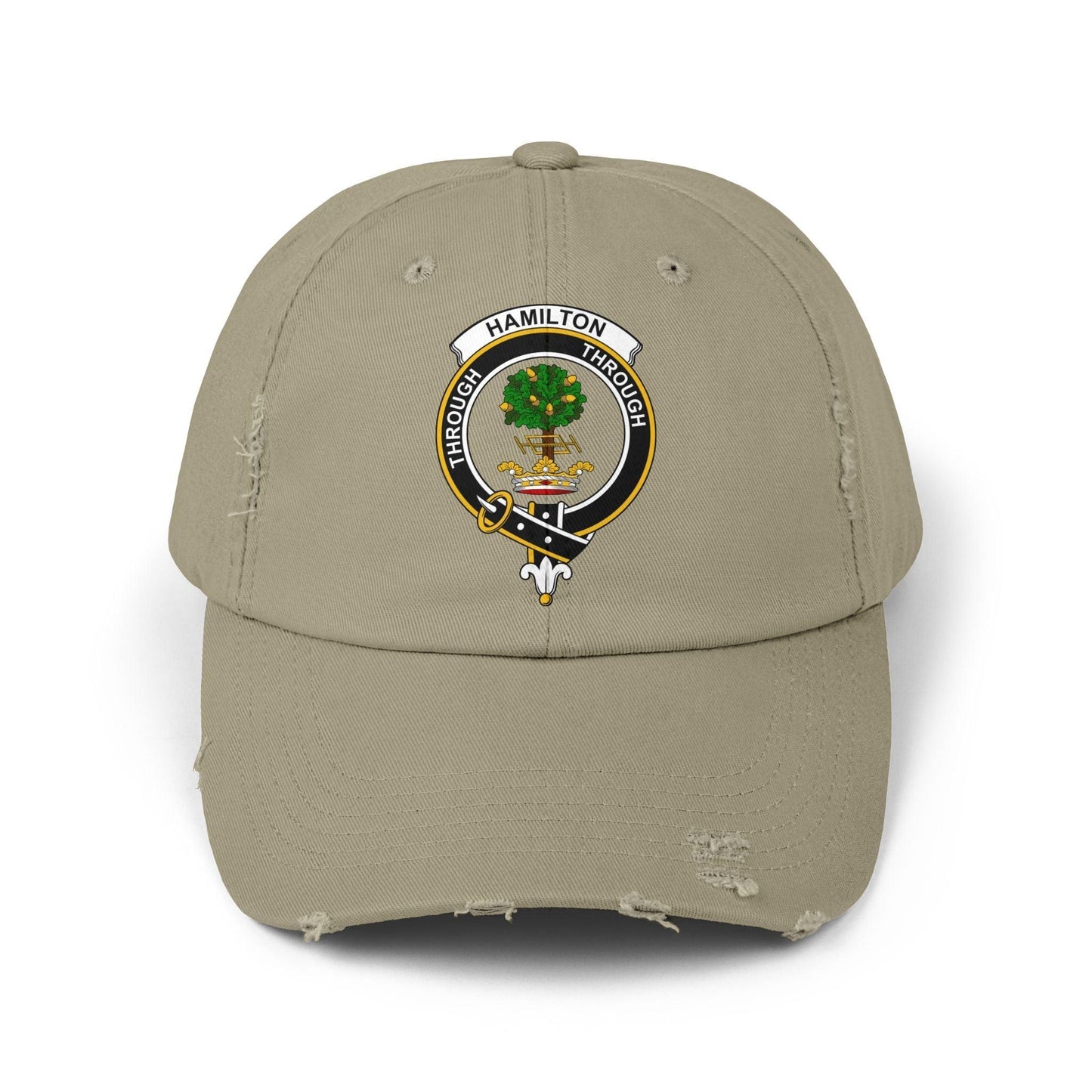 Hamilton Clan Crest Distressed Style Baseball Cap - Celtic Ancestry Gifts