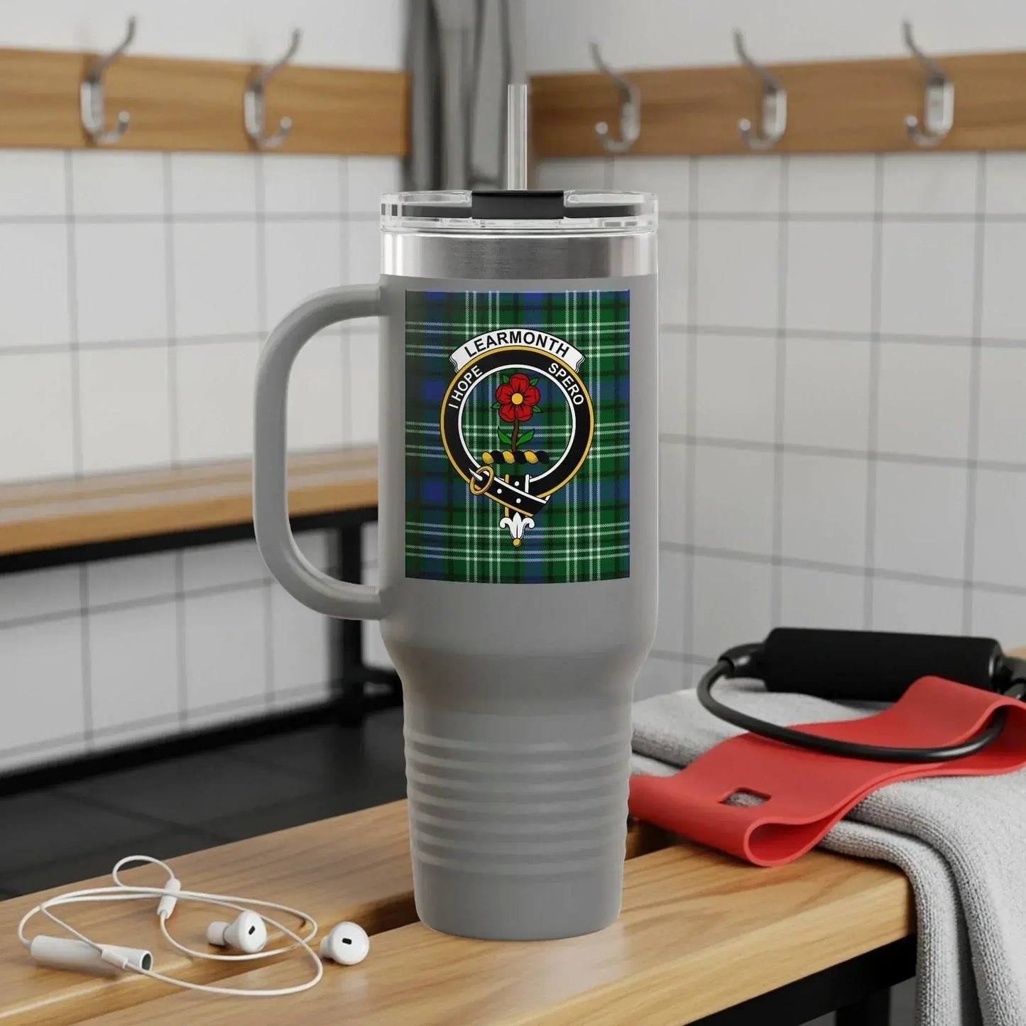 Learmonth Crest Tartan Insulated Travel Mug product