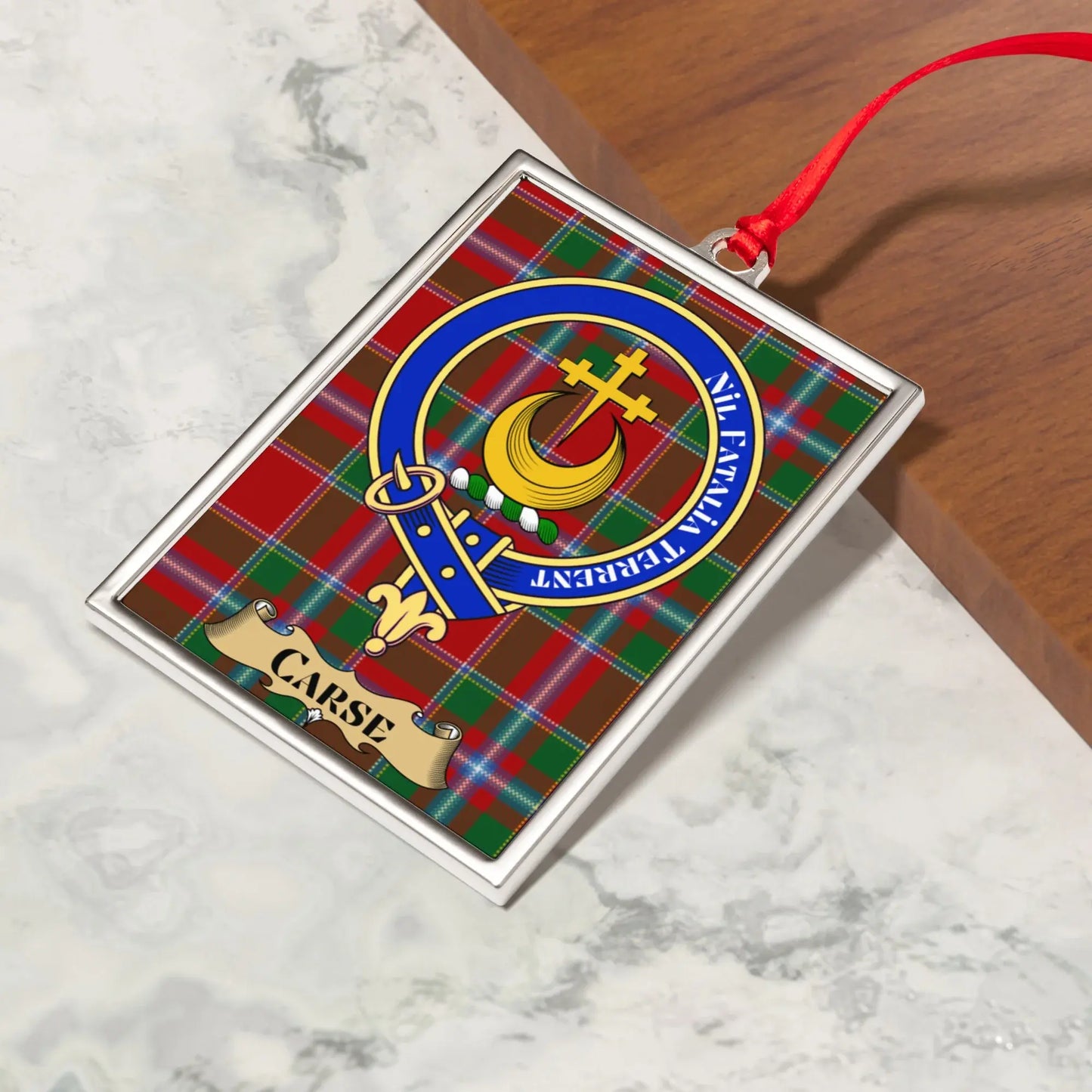 Carse Heritage Crest Plaid Ornament product