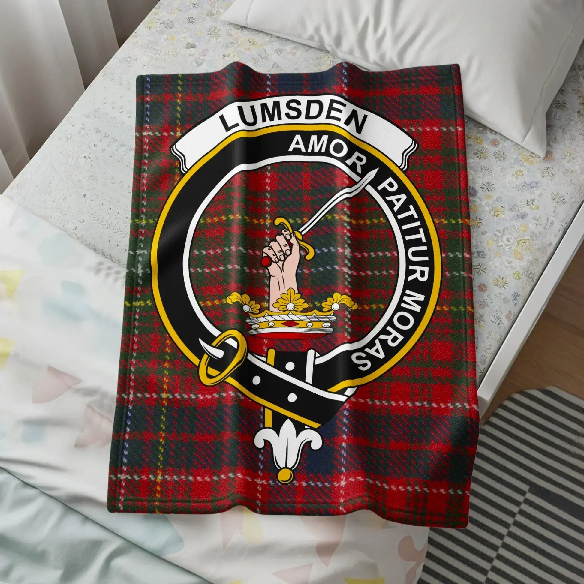 Lumsden Amor Pattitur Mors Plaid Pattern Throw Blanket product