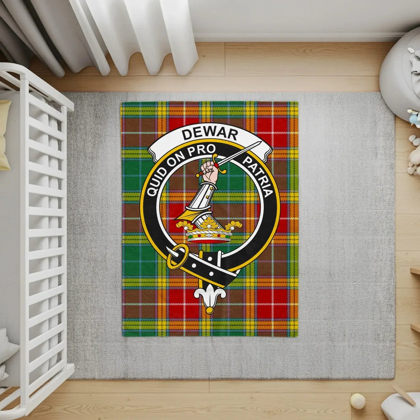Dewar Clan Motto Quid On Pro Patria plaid custom product