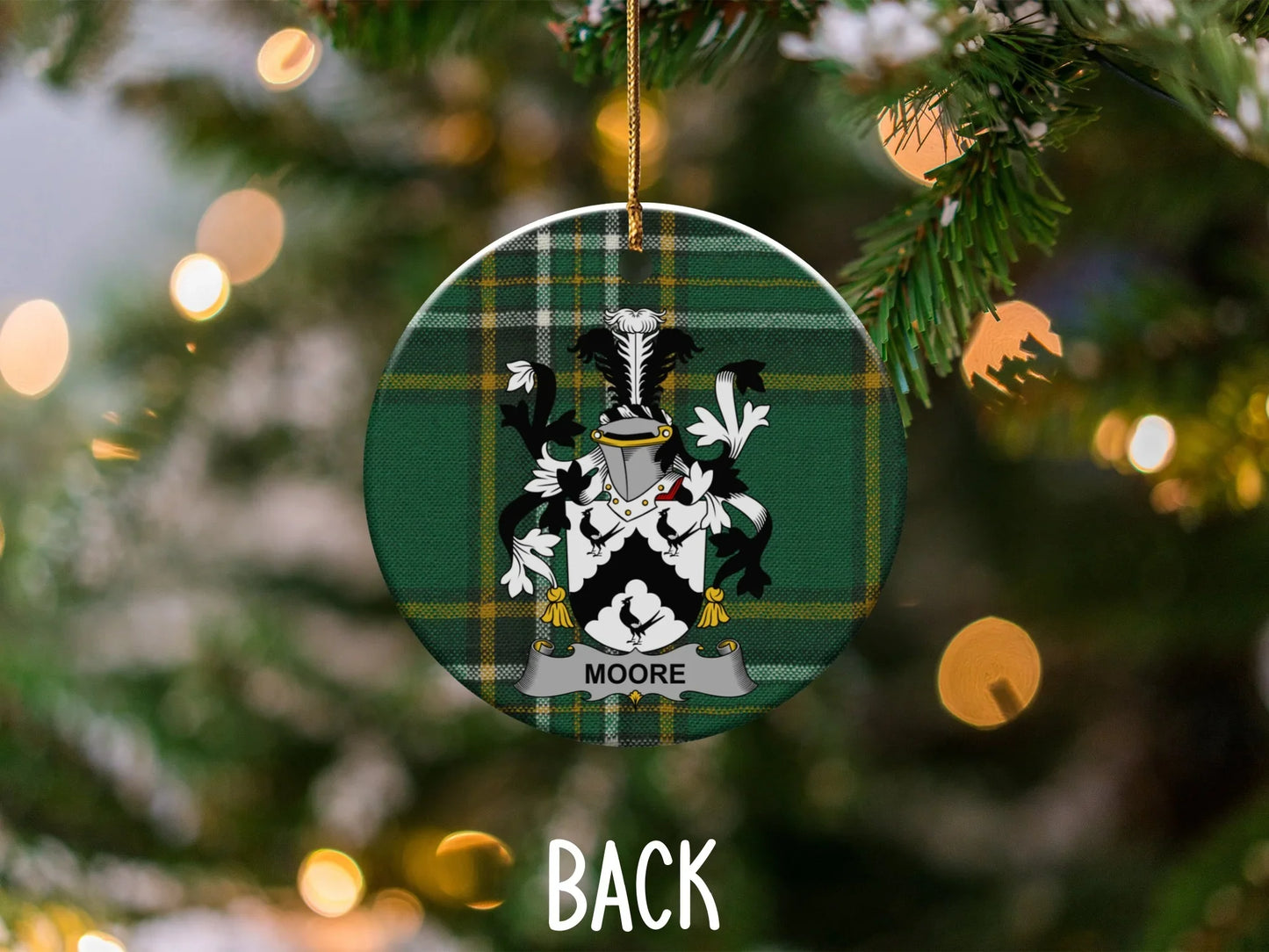 Moore Family Crest Tartan Christmas Ornament product
