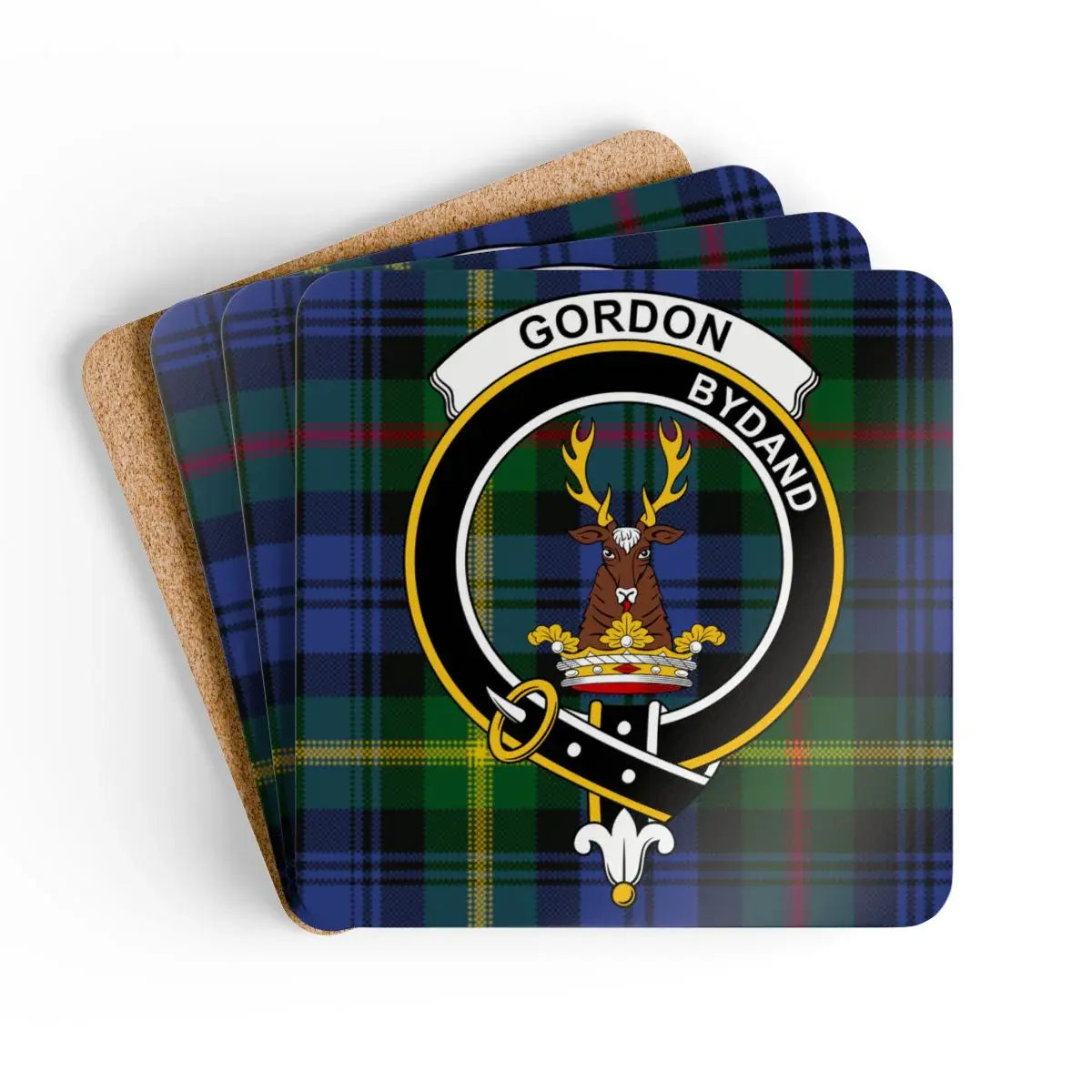 Clan Gordon Scottish Tartan Coaster Set product