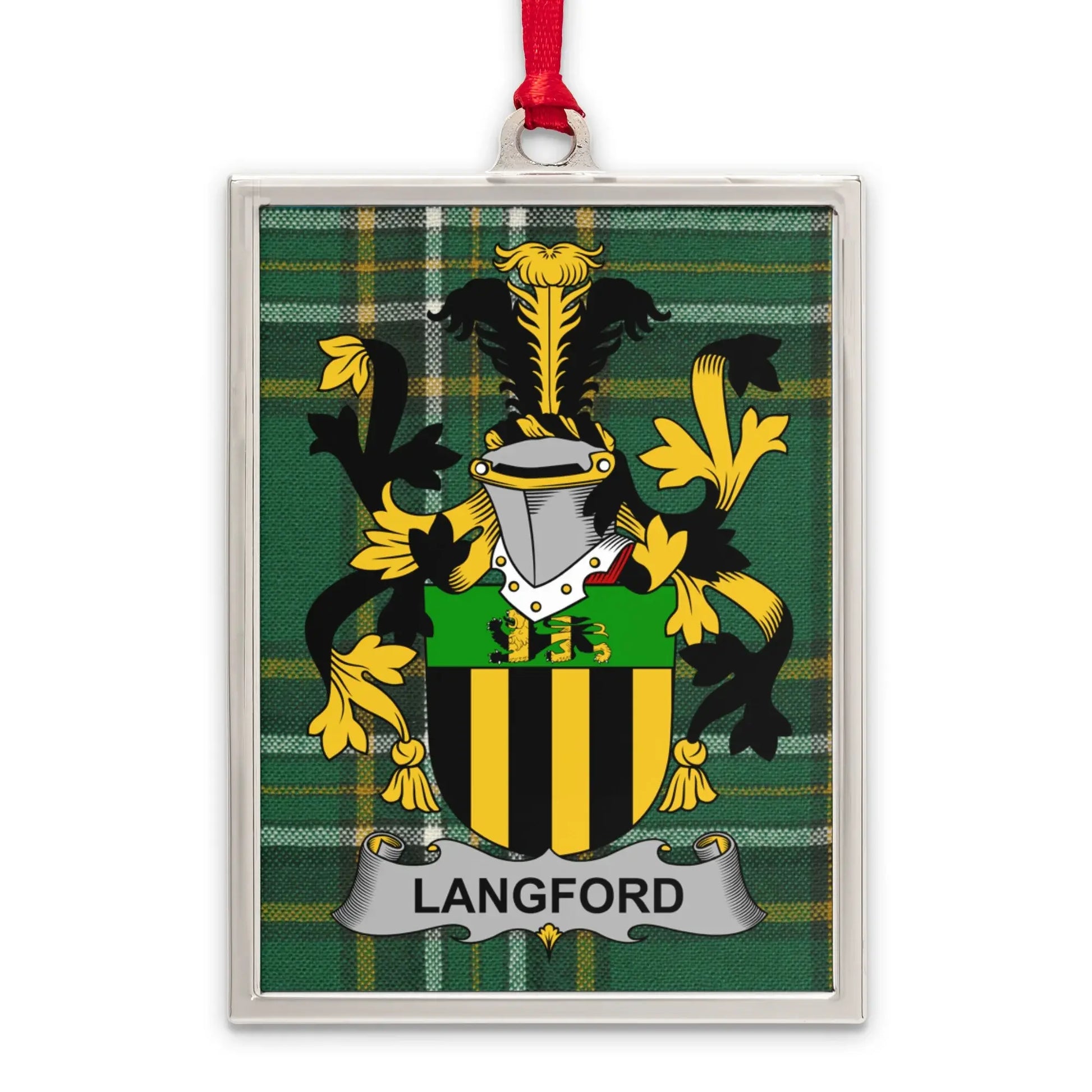 Langford Family Crest Plaid Background Decoration product