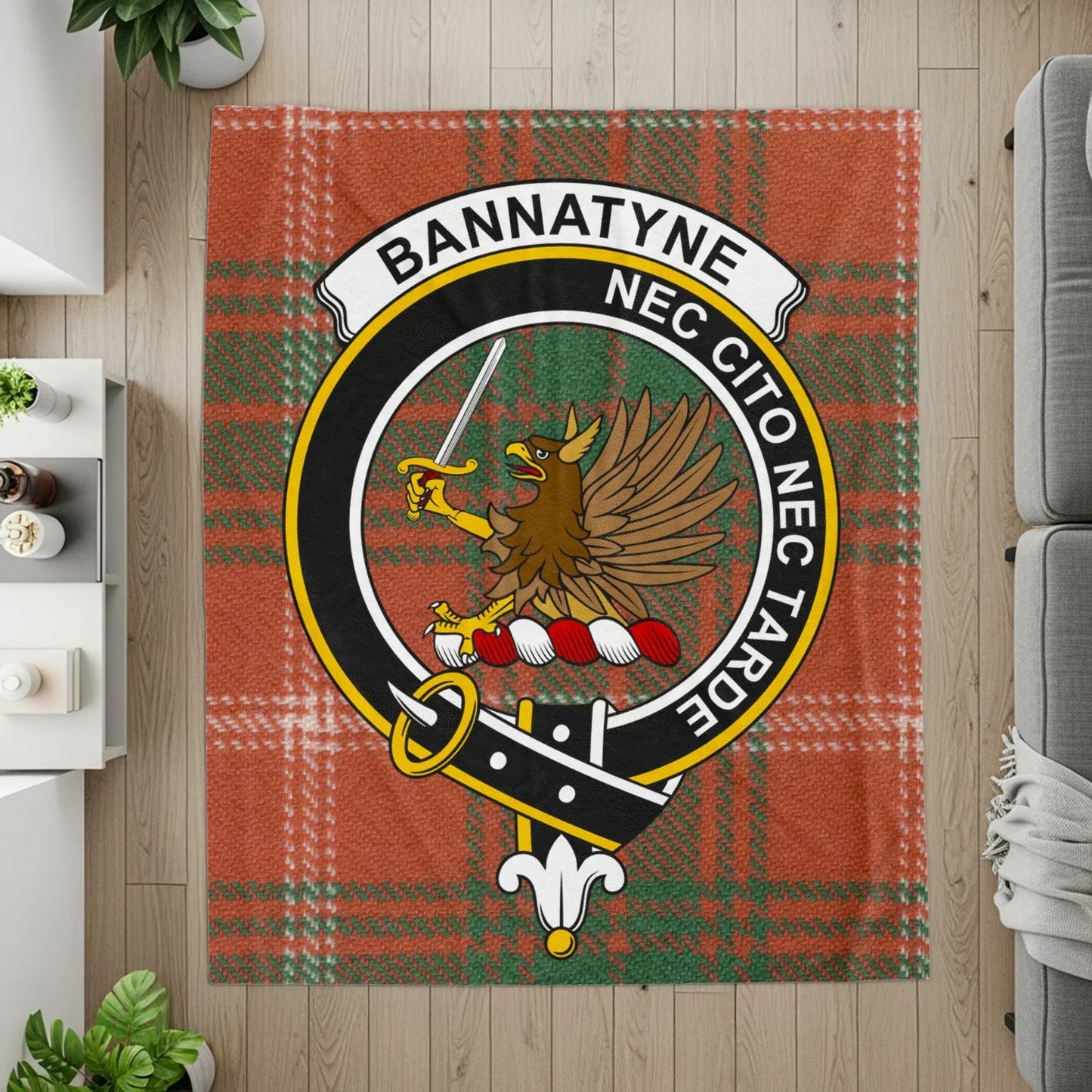 Bannatyne Nec Cito Nec Tarde Crest Tartan Blanket product