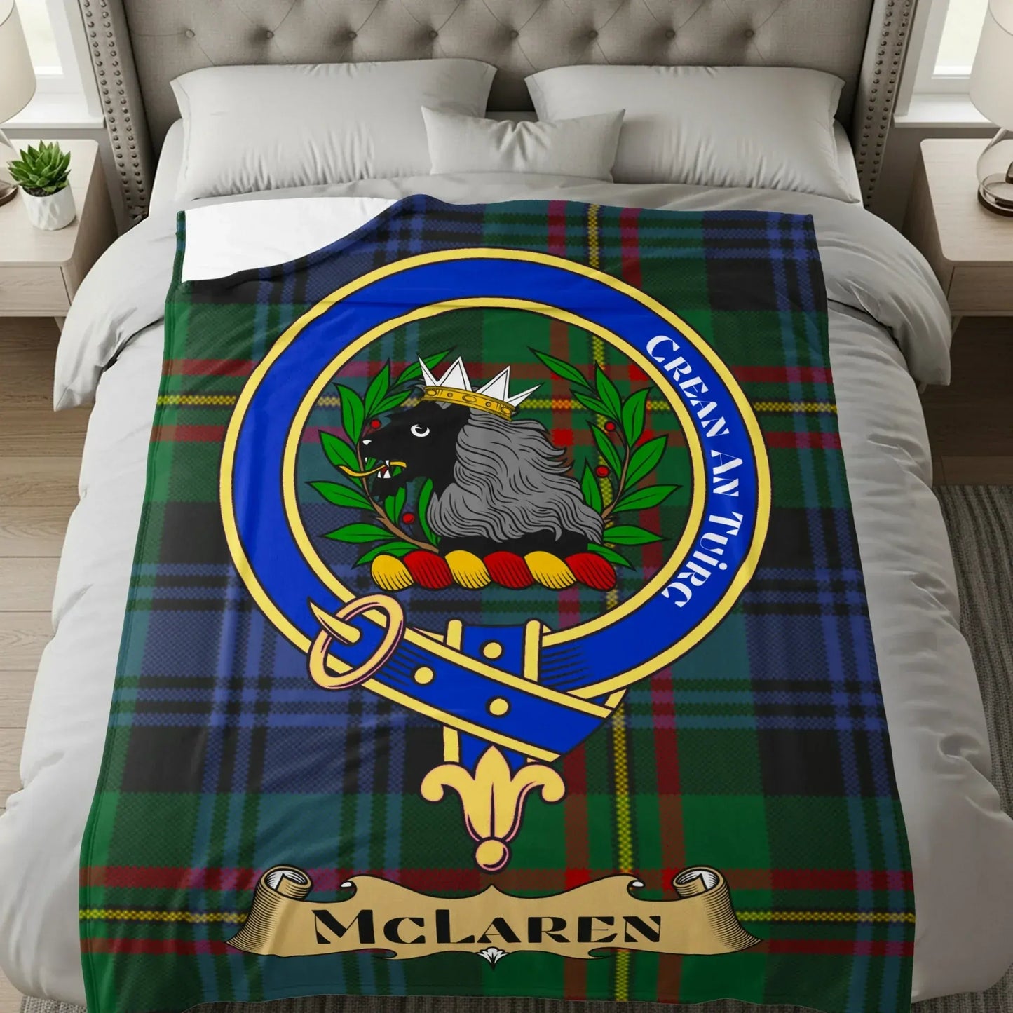 McLaren Tartan Clan Crest Soft Fleece Blanket product